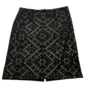 Chico's Skirt Black Laser Cut Size Large (Chico's size 2)